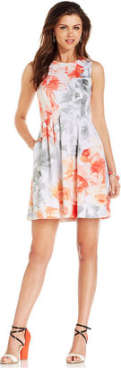 Vince Camuto Sleeveless Floral-Print Scuba Dress