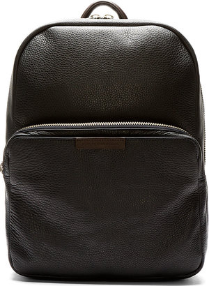 Marc by Marc Jacobs Blue-Black Grained Leather Backpack