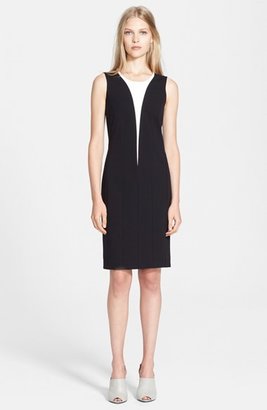 Narciso Rodriguez Contrast Inset Jersey Sheath Dress