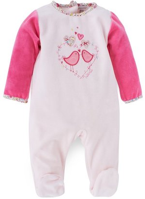 Absorba Pink Floral and Bird Print Body