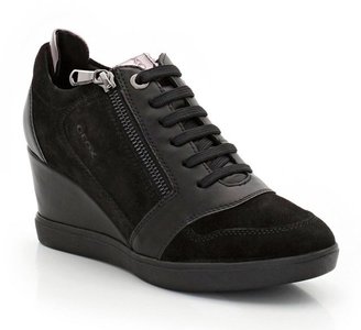 Geox D ELENI Lace-Up Wedge Heel Derby Shoes