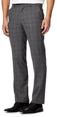 Jeff Banks Big and tall designer grey Prince of Wales checked trousers