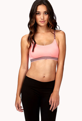 Forever 21 SPORT Low Impact Striped Sports Bra