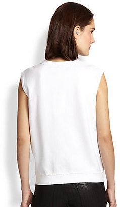 Faith Connexion Sequined-Panel Sleeveless Cotton Sweatshirt