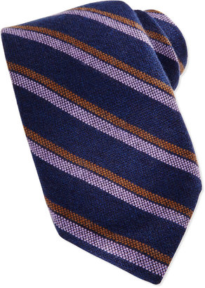 Robert Talbott Cashmere Stripe Tie, Navy