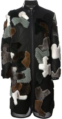 Fendi fur patchwork reversible coat