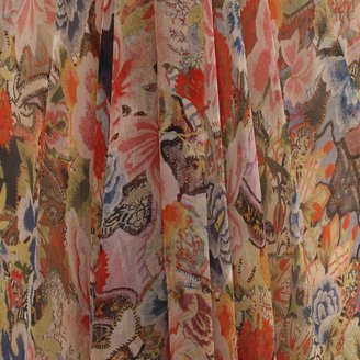 Alexander McQueen Patchwork Floral Draped Bustier Gown
