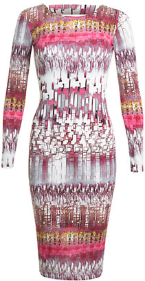 Miss Selfridge Linear Print Midi Bodycon Dress, Assorted