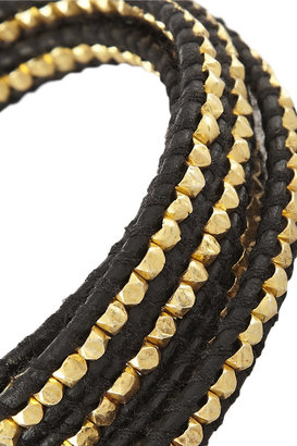 Chan Luu Gold-plated and leather wrap bracelet