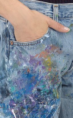 Rialto Painterly Boyfriend Jeans-Blue