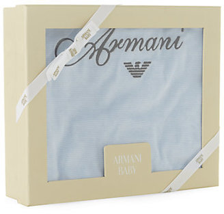 Armani Junior Striped Logo Blanket