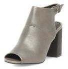 PeepToe Womens Grey peep-toe shoe boots- Grey