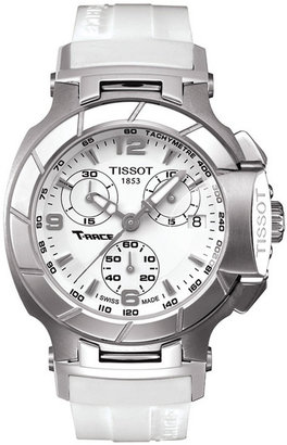 Tissot Watch, Women's Swiss Chrongraph T-Race White Rubber Strap T0482171701700
