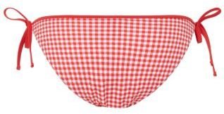 New Look Kelly Brook Red Gingham Frill Side Tie Bikini Bottoms