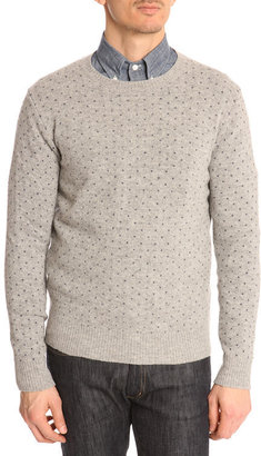 Hartford Grey Jacquard Lambswool Sweater