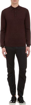 Lanvin Long-Sleeve Polo-Red