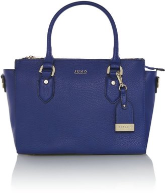 House of Fraser Juno Blue double zip pebble tote bag