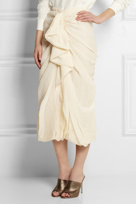 Marni Ruffled cotton and silk-blend gauze skirt
