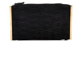 Lanvin Private quilted suede clutch
