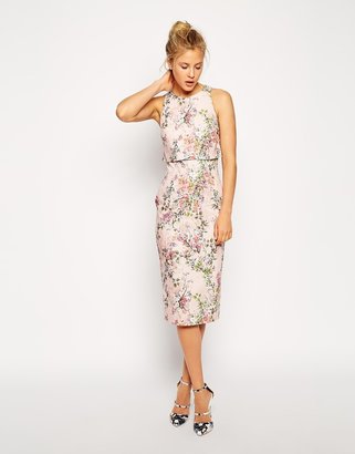 ASOS Blossom Print Crop Top Dress - Multi