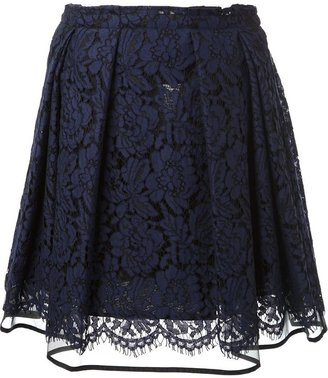 MSGM floral lace mesh skirt