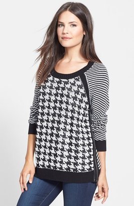 Vince Camuto Houndstooth Front Jacquard Sweater