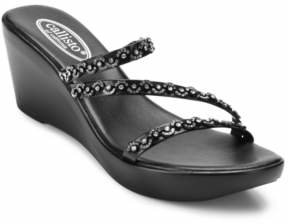 Callisto Shana Embellished Thong Wedge Sandals Women's Shoes