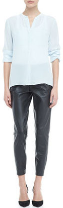 Vince Cropped Leather Pants, Graphite