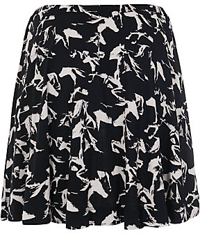 French Connection Hatched Horses Skater Skirt, BlackDaisy White