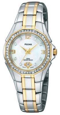 Pulsar Ladies silver titanium mother of pearl dial watch