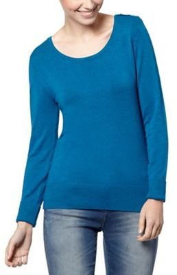 The Collection Petite Petite bright turquoise button shoulder jumper