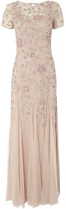 Adrianna Papell Short sleeve flower sequin dress