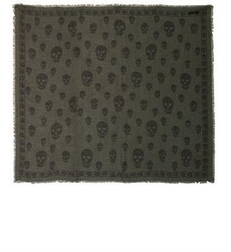 Alexander McQueen Skull-print fine-knit scarf