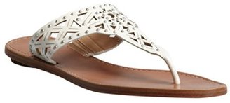 Belle by Sigerson Morrison white patent leather 'Riko' studded cutout thong sandals