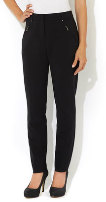 Wallis Black Cotton Lux Zip Trouser