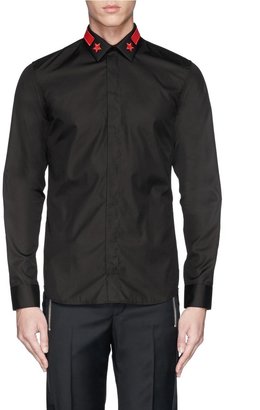 Givenchy Star stripe embroided collar shirt
