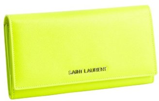 Saint Laurent yellow leather snap continental wallet
