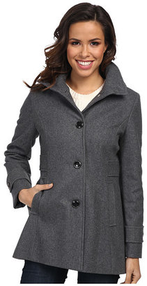 Kenneth Cole New York Wool Button Front Coat with Hood