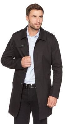 Jeff Banks Designer black cotton twill mac coat
