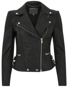 Muu Baa Muubaa Women's Horana Corded Leather Biker Jacket Black