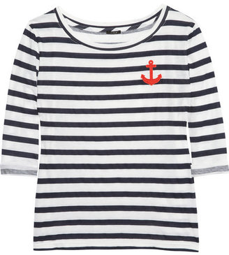 J.Crew Striped cotton anchor T-shirt
