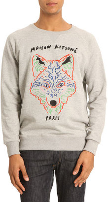 Kitsune MAISON Fox embroidered Grey Sweater
