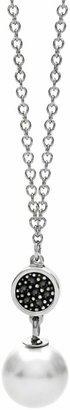 Nomination Steel Black Cubic Zirconia Pearl Lotus Necklace 043122 011