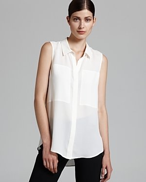 Theory Blouse - Duria Double Georgette Sleeveless