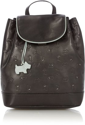 Radley Abbey road black small flapover leather backpack