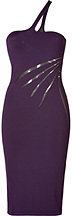 Versace Asymmetrical Sheath Dress In Violet
