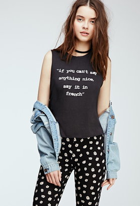 Forever 21 say in french graphic muscle tee