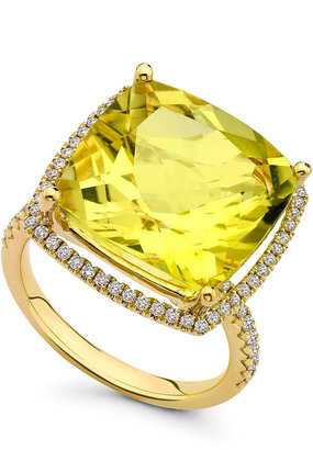 Kiki McDonough Grace Lemon Quartz & Diamond 18k Gold Ring