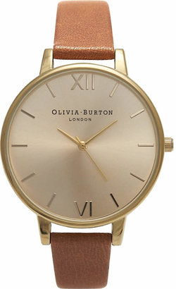 Olivia Burton OB13BD09 big dial gold-plated and leather watch