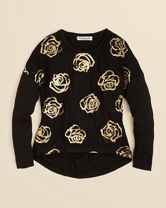 Flowers by Zoe Girls' Foil Rose Top - Sizes S-XL